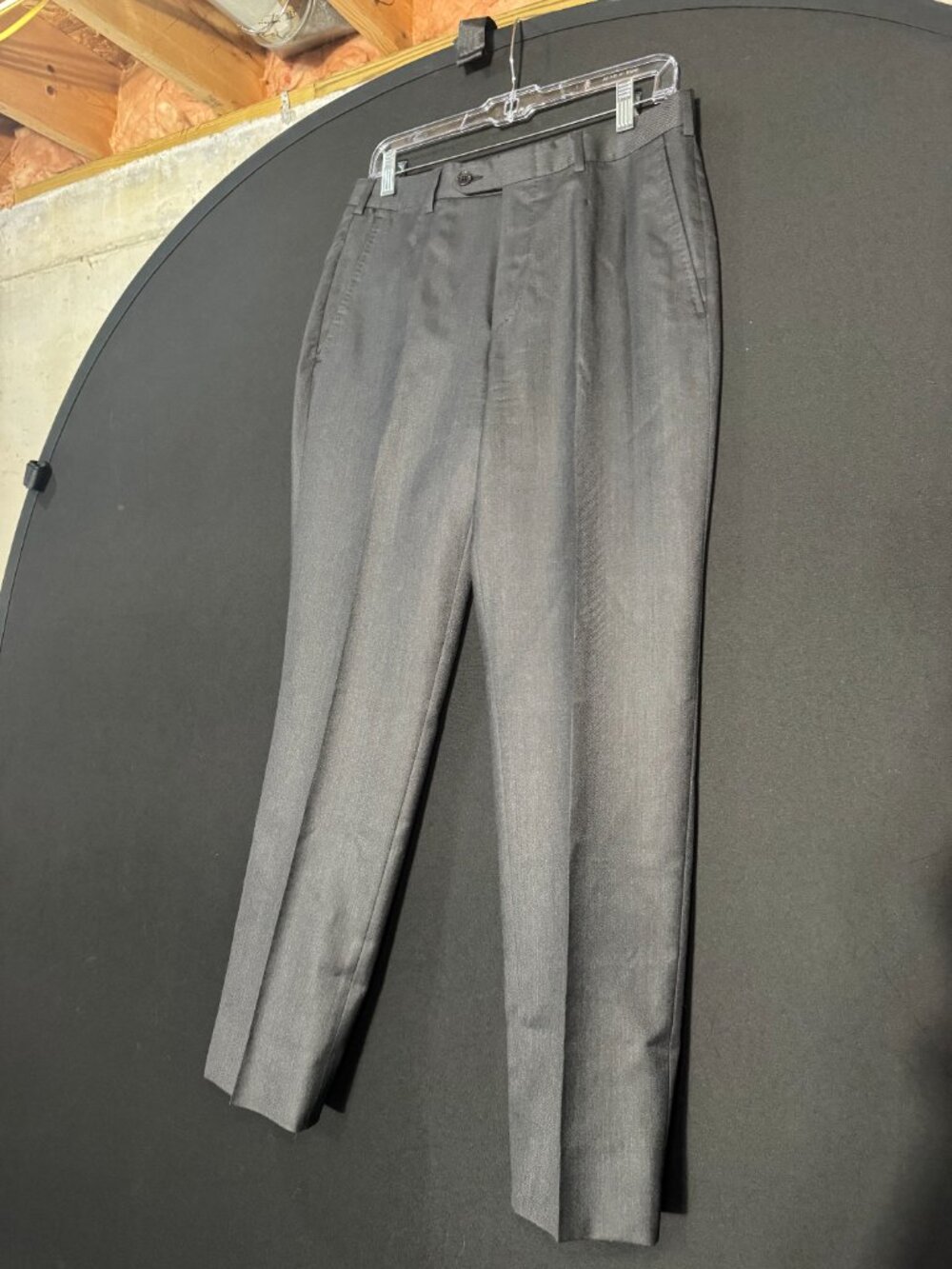 Zegna Su Misura Gray Trofeo 600 Wool Silk Pleated Pants Trousers 48R